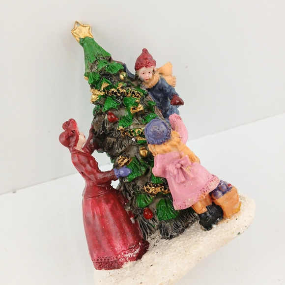 Holiday Time Victorian Family Decorating Christmas Tree Figurine 3.5" w/ Box - Picture 5 of 10